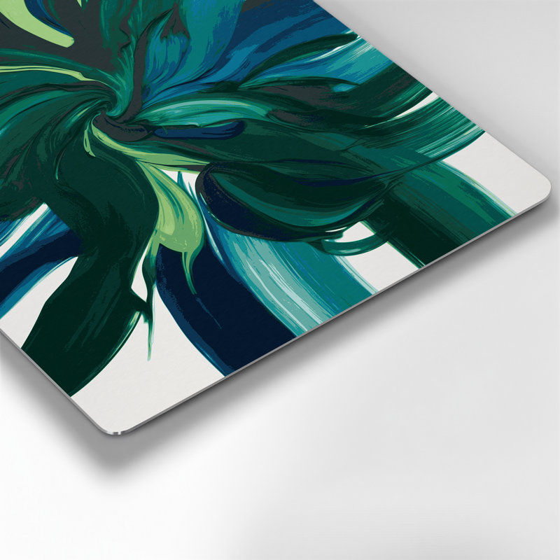 «Lyrical Abstraction 70», art mural en métal bleu, H 8 po x l 10 po