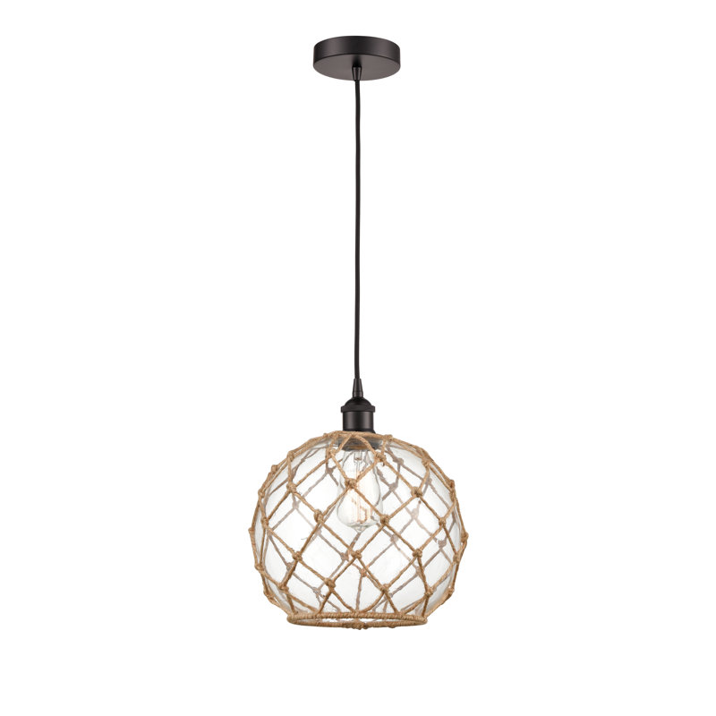 Luminaire suspendu simple à 1 lumière Larocque, Clair/Brun, Brun foncé