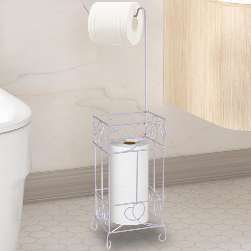 Porte-papier hygiénique sur pied, Blanc