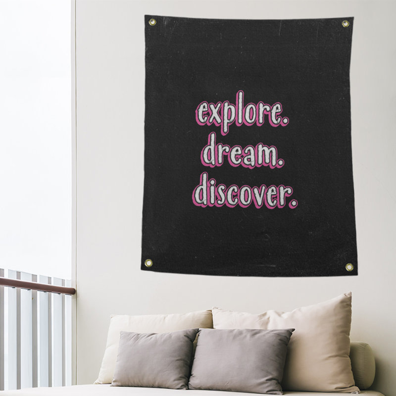 Tapisserie tableau noir en polyester discover rêve, H 80 po x l 59 po, Rose