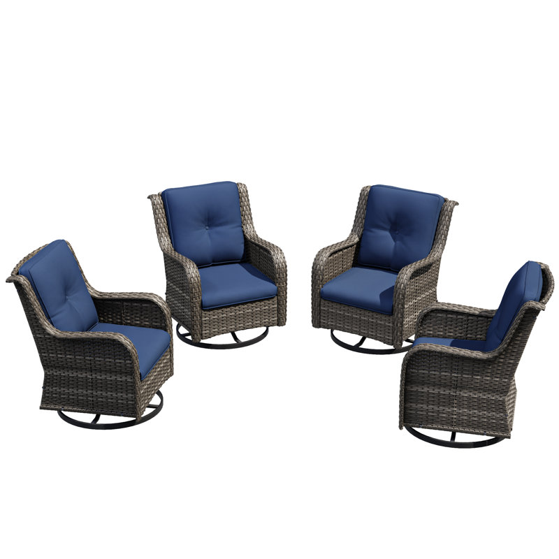 Ivandell Swivel Outdoor Lounge Chair, Blue