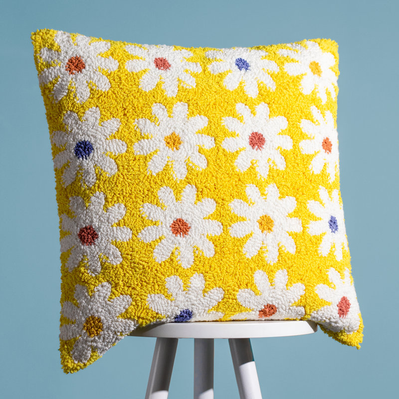 Mervin Floral Yellow Square Cushion