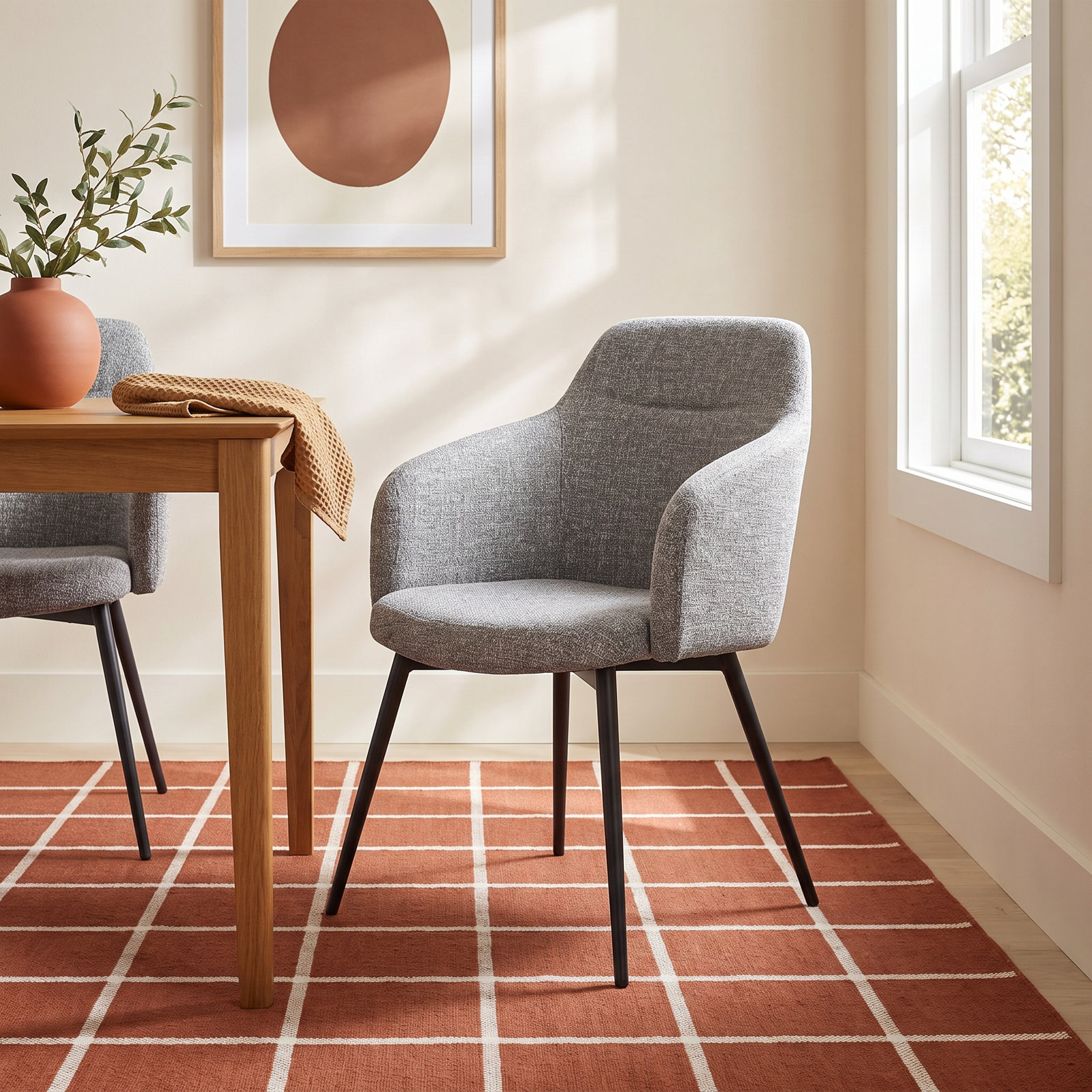 Shofner Dining Armchair, Gray