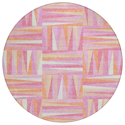 Azura Pink Washable Indoor-Outdoor Rug - 