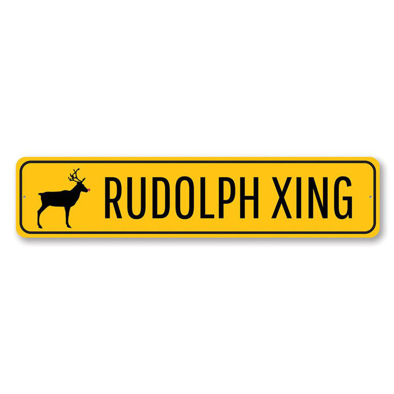 Panneau Rudolph Xing Yuletide, H 6 po x l 24 po x P 0,06 po