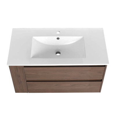 Ensemble de meuble-lavabo simple 35,92 po avec plateau en céramique Firas