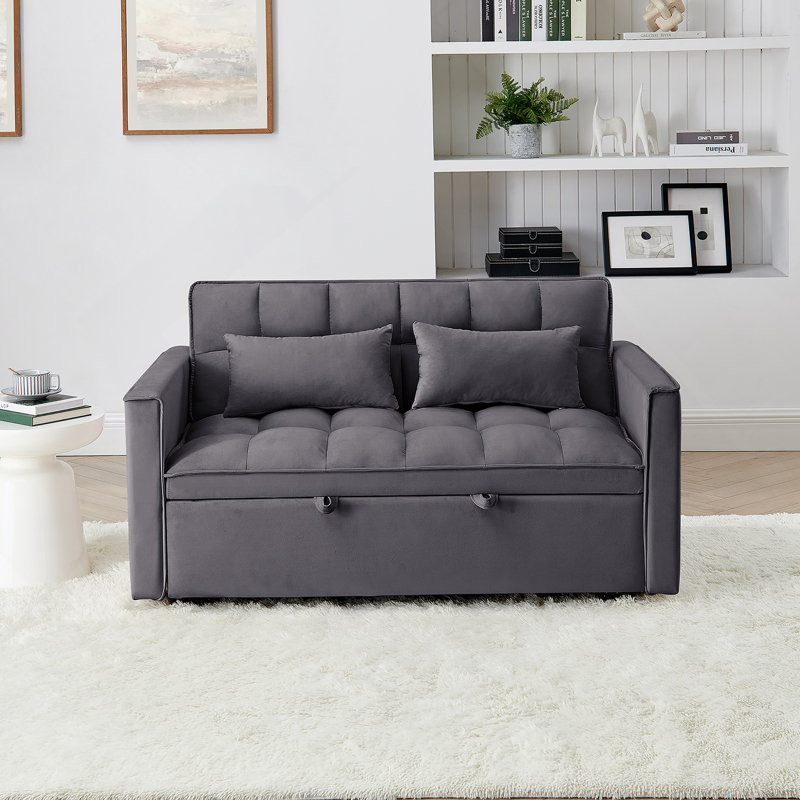 Canapé-lit pliable polyvalent avec dossier réglable pour un confort ultime, Gris antique 