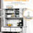 Ash Grey Kitchen Buffet With Pantry Storage And Glass Doors, 4 Shelves, Drawers, Enhances Appearance Functionality 63.5" Pantry, Shelf Cabinet, Grey, Framed Microwave Counter Space