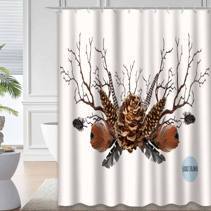 Rideau de douche avec 12 crochets, 72" L x 78" W