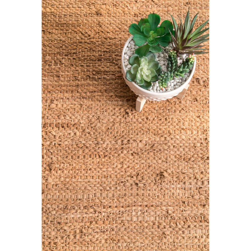 Tapis en cuir / coton touffeté à la main Sartaj, Rectangle 5 pi x 8 pi