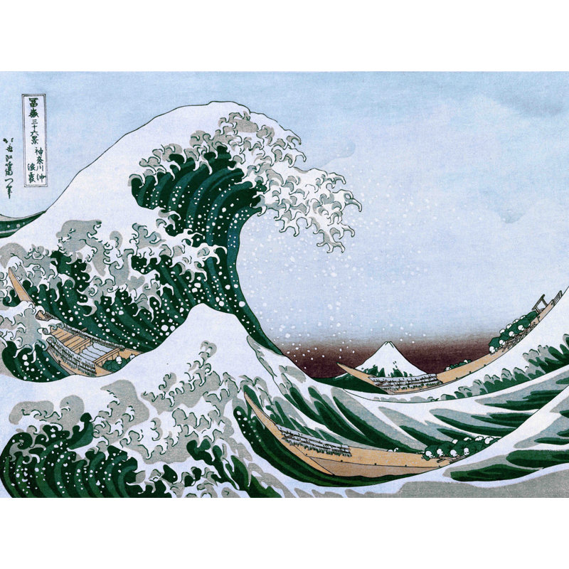 Décalcomanie murale amovible superbe wave, H 14 po x l 18 po, Vert / Bleu