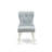 5 Piece Dining Room Table Set Includes an Oval Wooden Table with Butterfly Leaf and 4 Baby Blue Linen Fabric Upholstered Chairs, Linen White-1918476988