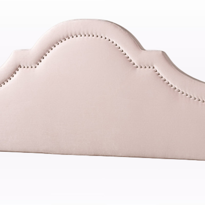 La tête de lit tapissier Leto est moderne et contemporaine, H 56,21 po, l 61,25 po, P 2,23 po, Double, Rose clair