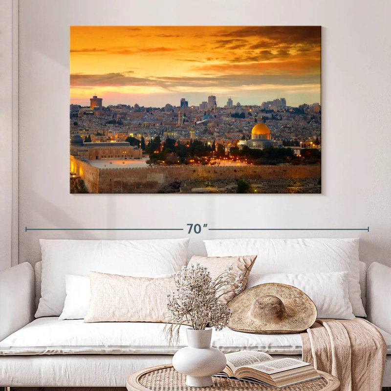 Harpa Jerusalem Sunset Cityscape, 34" H x 51" W