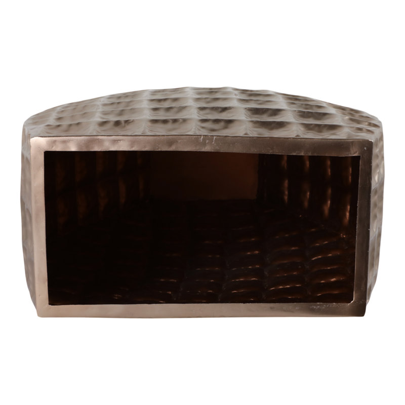 Sagebrook Home 25"H Metal Floor Planter, Gold, 29" H x 24" W x 12" D