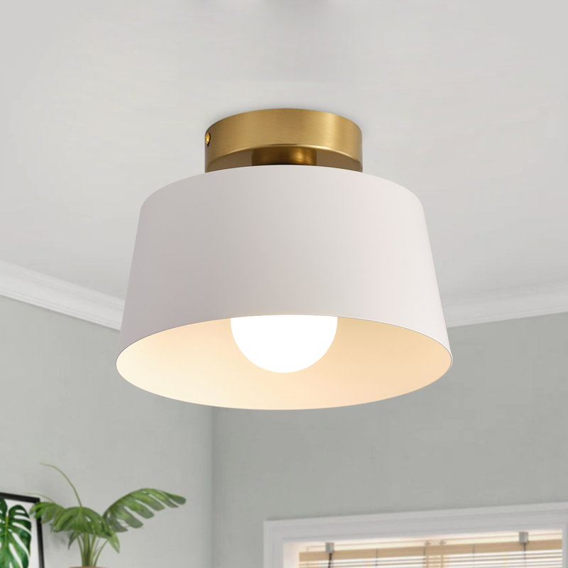 1-Lamp antique round dimmable iron ceiling light, Silver