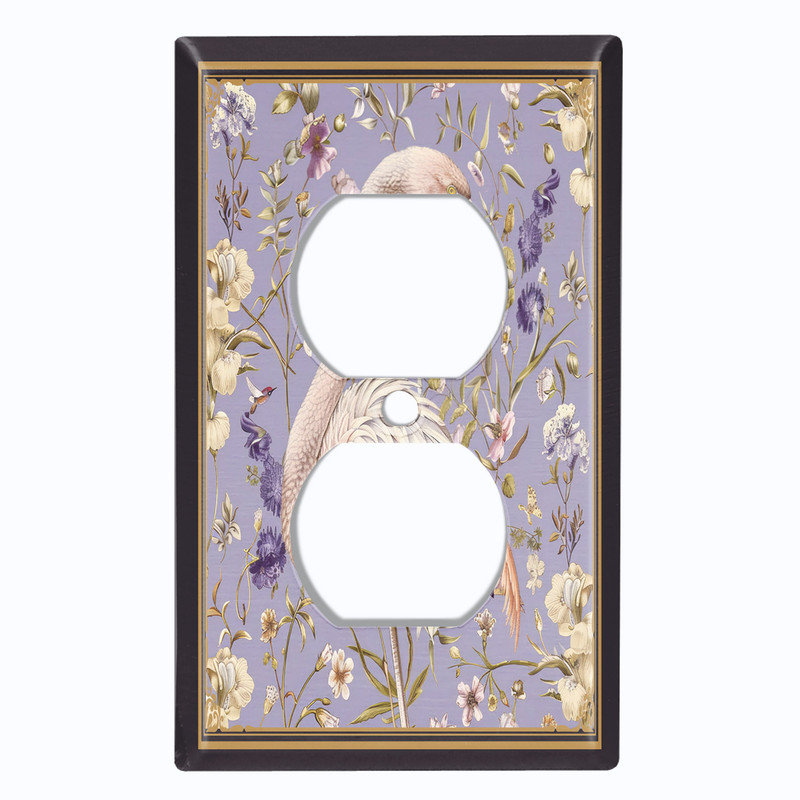 Metal Light Switch Plate Cover; US Standard Size 2 Gang Toggle - Fancy Flamingo, #3 Triple Toggle