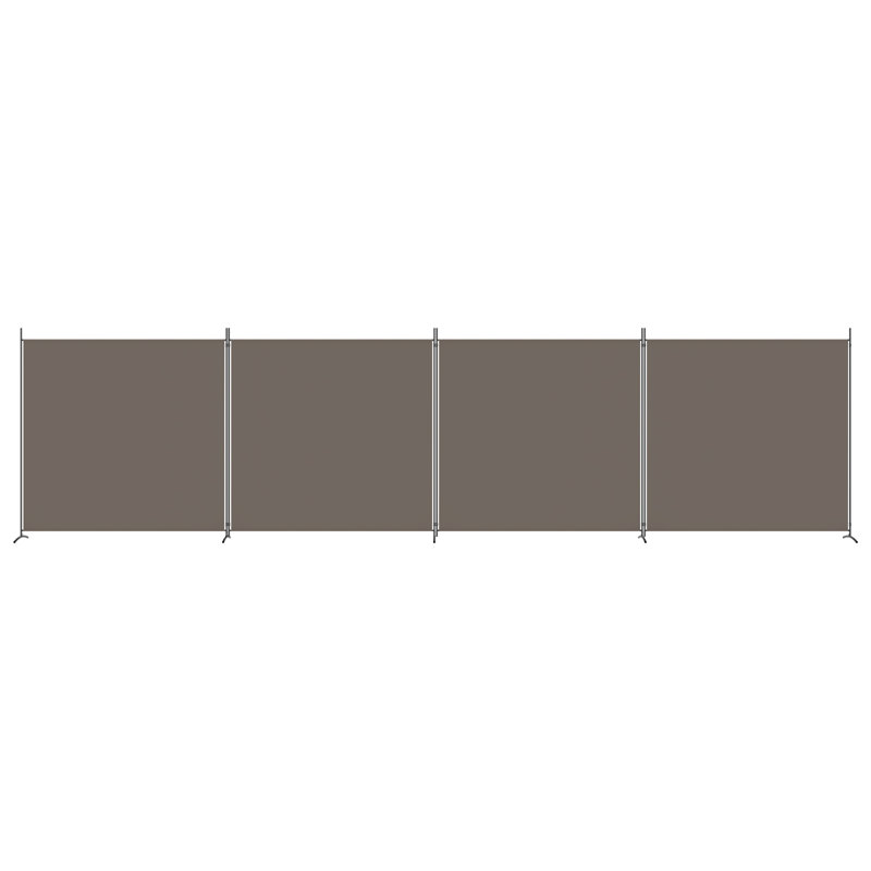 Kyen 457.2cm H Folding Room Divider, Anthracite, 180cm H x 698cm W, 4