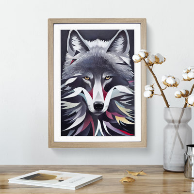XV1022-452X Abstract Wolf - Single Picture Frame Painting