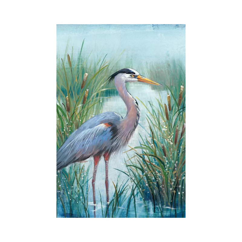 Marsh Heron I by Tim OToole - Wrapped Canvas Painting, 66.04 cm H x 45.72 cm W x 3.175 cm D