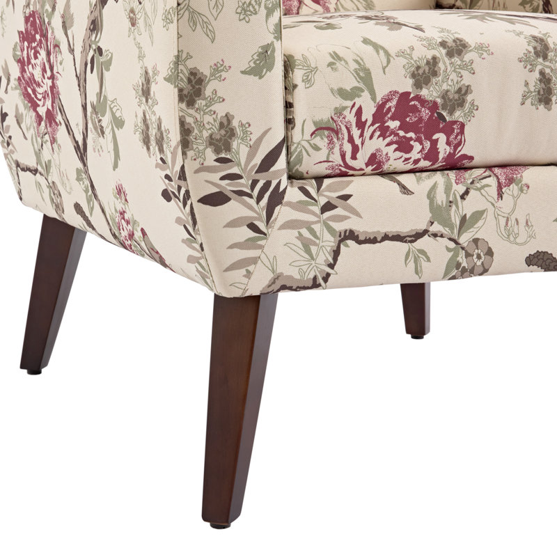 Fauteuil Jaqueze, Mélange de lin performance crème et rose