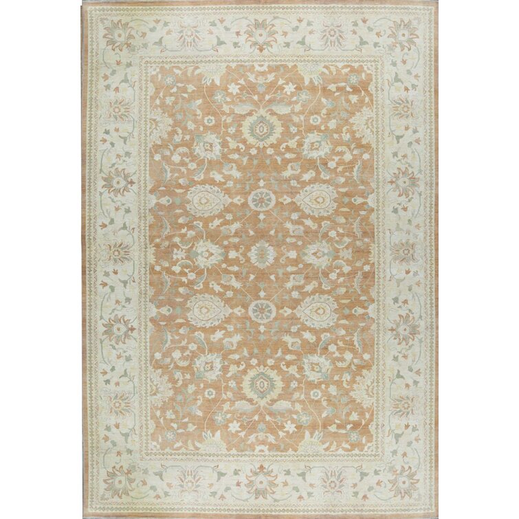 Bokara Rug Co., Inc. Hand-knotted High-quality Rose And Beige Area Rug 