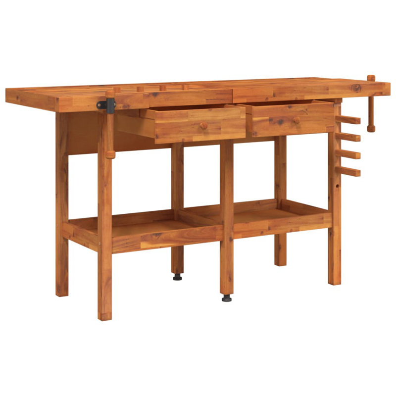 Établi à plateau en bois, H 32,7 po x l 63,8 po x P 24,4 po