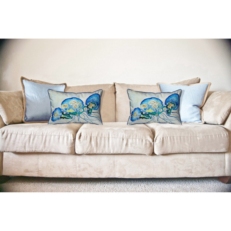  Housse de coussin rectangulaire pour l'extérieur Multi Jellyfish, 16 po x 20 po