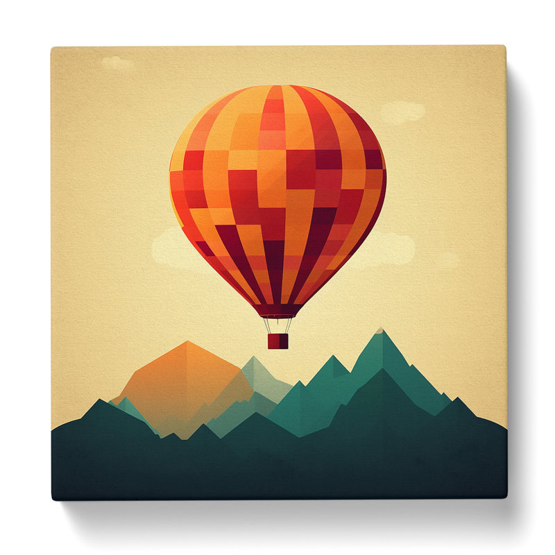 Hot Air Balloon Minimalism No.2 - Wrapped Canvas