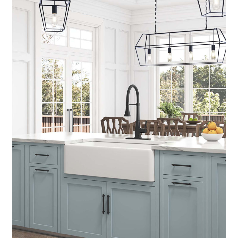 White Farmhouse Sink Deep Apron Sink Undermount Farmhouse Kitchen Sink Single Farm Sink