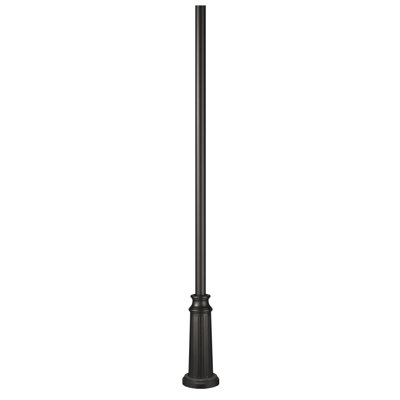 Heritage 8ft Surface Mount Post with Decorative Base - Black