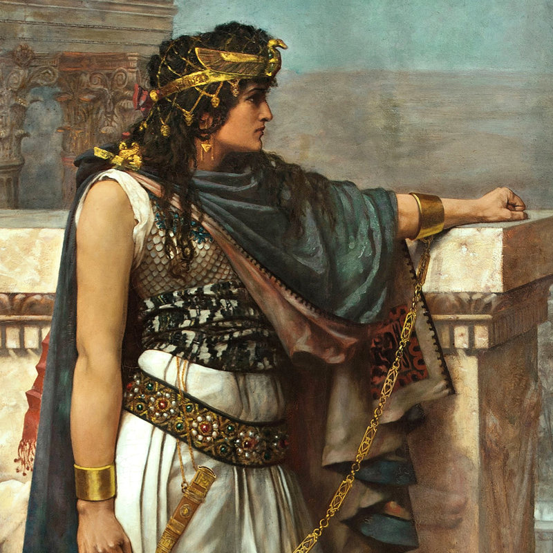 "Le dernier regard de la reine Zenobia sur Palmyre" par Herbert Gustave Schmalz sur toile, H 44,25 po x l 38,25 po