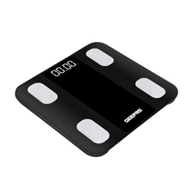 GEEPAS Smart Body Fat Scale | Bluetooth Digital Bathroom Scale with 14 Essential Body Metrics | High-Precision Sensors | Tempered Glass | LED Display | Baby & Athlete Mode | 180kg/400lb Capacity