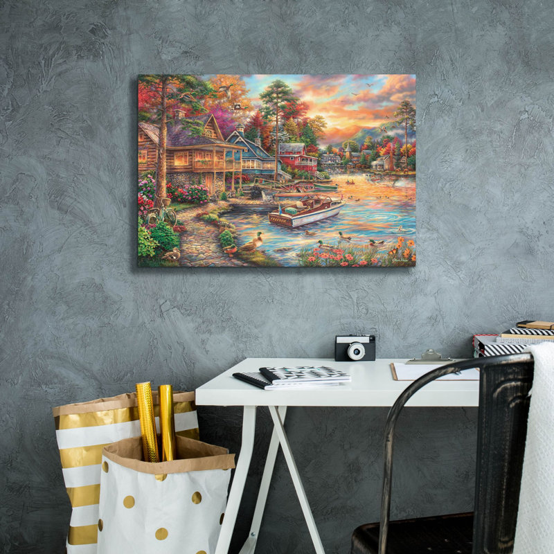 «Freedom At The Lake» par Chuck Pinson, art mural sur toile, H 18 po x l 26 po x P 0,75 po