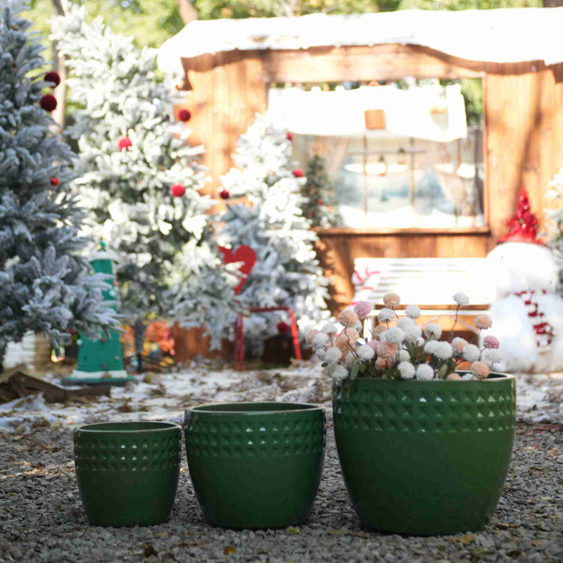 Pot de fleurs en céramique de haute qualité, Vert antique