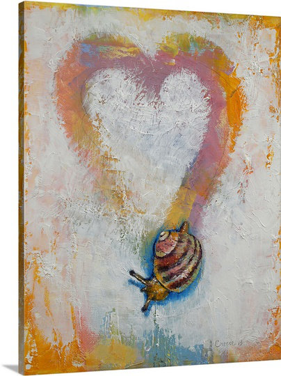 Kidham Snail - Heart by Michael Creese Painting Print on Canvas August Grove® 