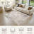  Dagmar Machine Washable Area Rug Abstract Modern Low Pile Indoor Carpet Neutral Non-Slip Backing Floor Mat for Bedroom Dining Room Farmhouse Home Office-750314827-755991377