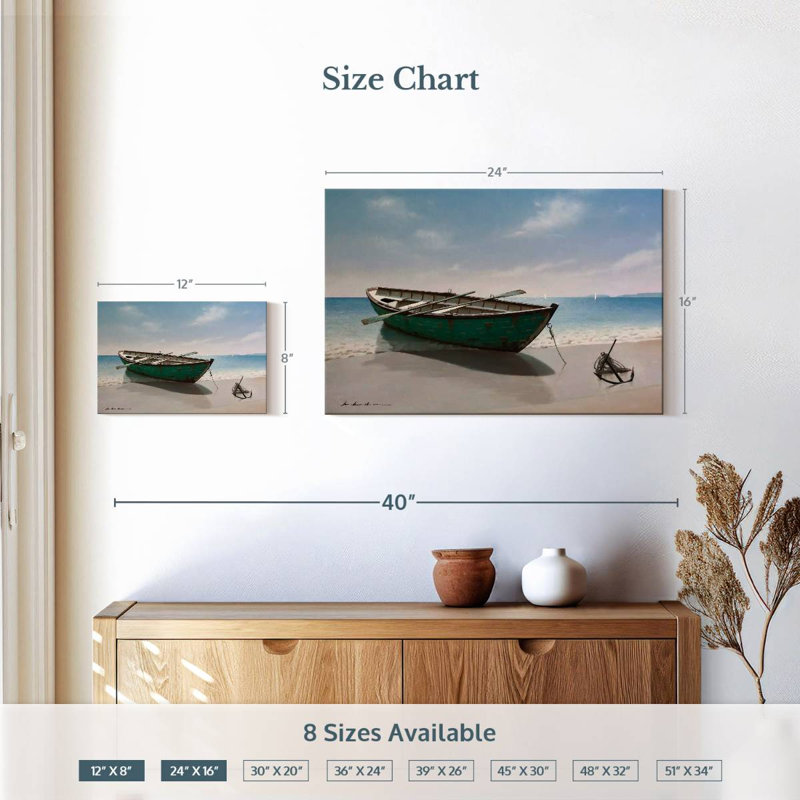 Mehar Green Boat, 16" H x 24" W