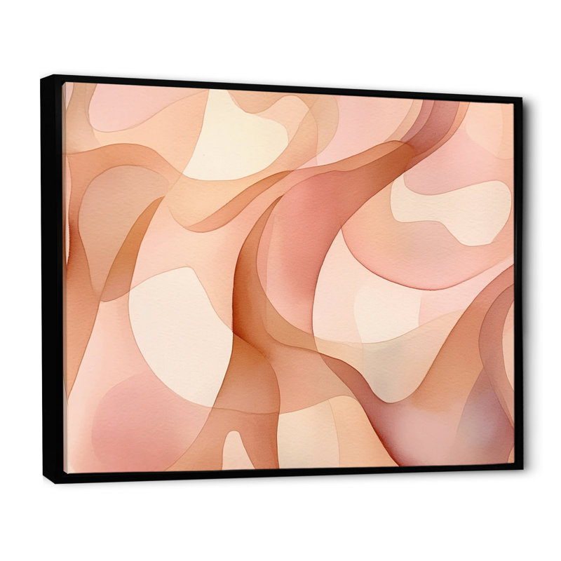 «Nutshell Waves Abstract Watercolor - Abstract Shapes», reproduction d'art sur toile, H 24 po x l 32 po x P 1 po