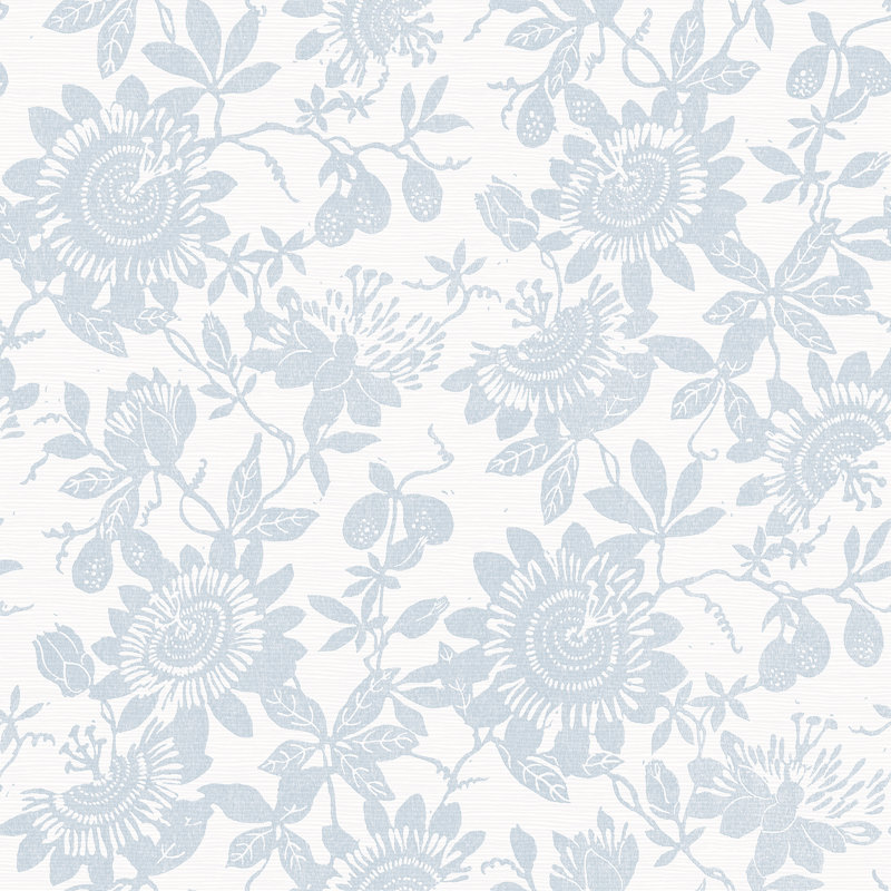 Floral Non-Pasted Metallic Wallpaper Double Roll, Blue