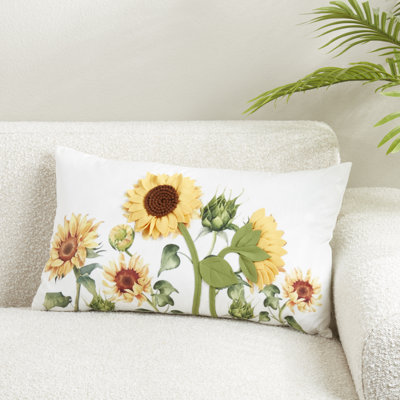Bright Felt Applique Sunflower Pillow