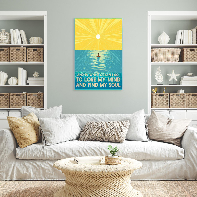 «Natation et dans l'océan», impression sur toile, H 36 po x l 24 po x P 1,25 po