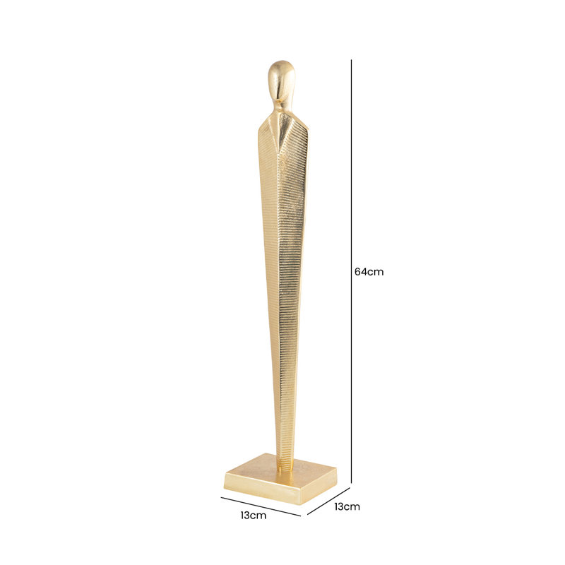 Acelia People Figurines & Sculptures, 63.7cm H  x 13cm W  x 13cm D, Gold