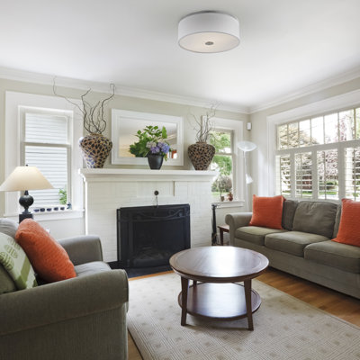 Brazzell Linen Flush Mount