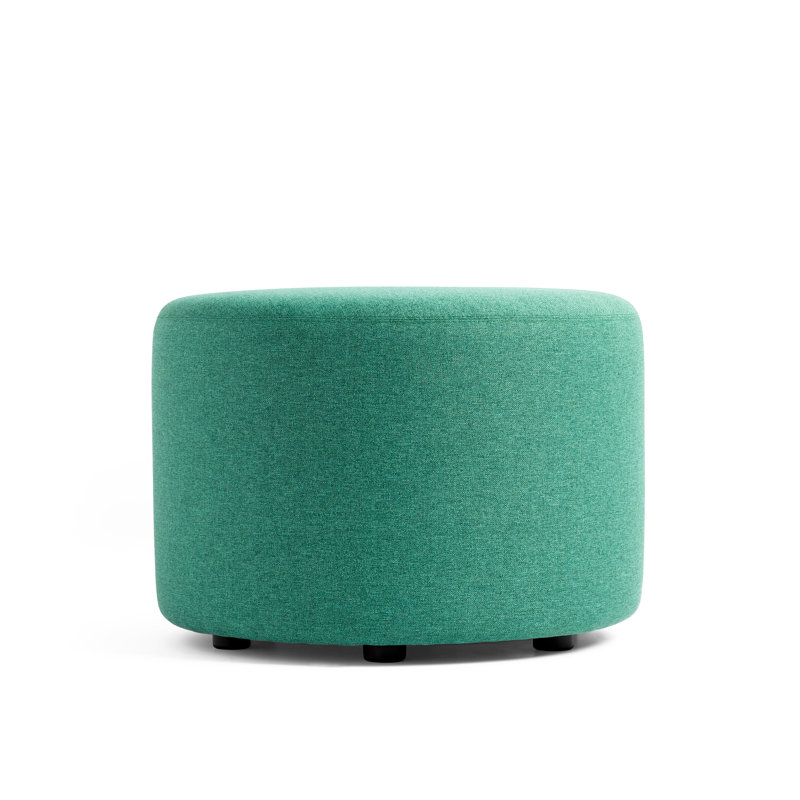 Block Party Upholstered Ottoman, Green Polyester Blend