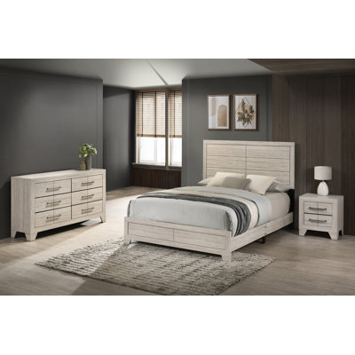 Deegan 3 Piece Bedroom Set In Rustic Gray Oak