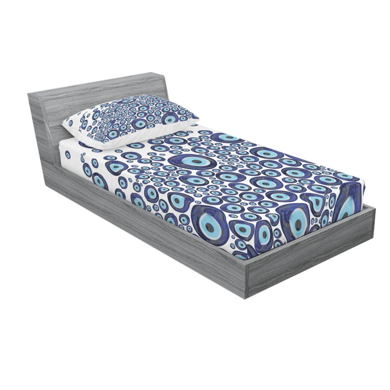 Evil Eye Fitted Sheet, Twin XL Sheet Set with Fitted Sheet
