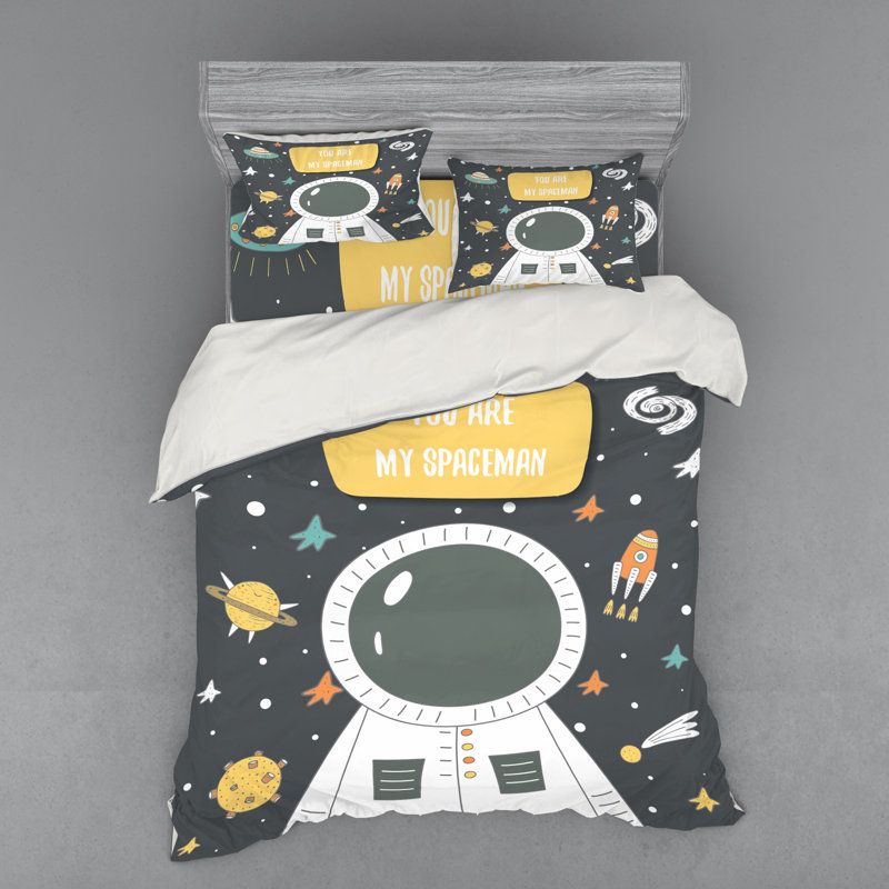 Ensemble de housse de couette astronaute, Housse de couette grand + 3 pièces supplémentair