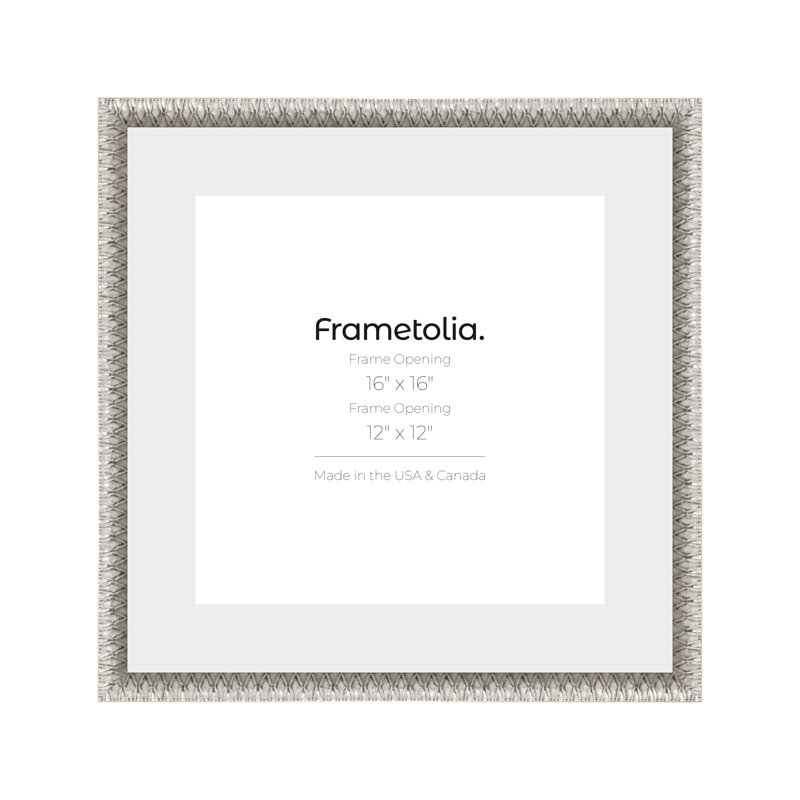 Cadre mural Frametolia Art Deco - largeur - large tapis, Argent argent, 16 po x 16 po