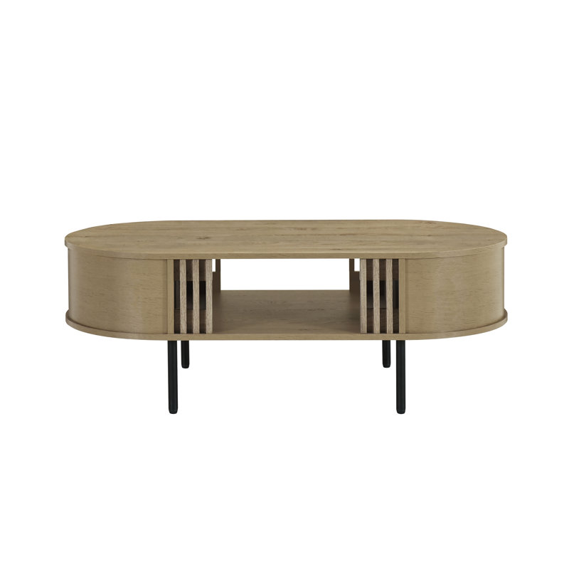 Table basse Vilinda, Bois beige